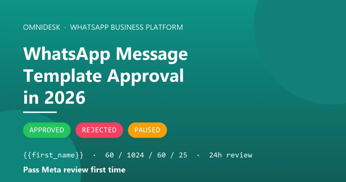 WhatsApp Message Template Approval in 2026: How to Pass Meta Review First Time