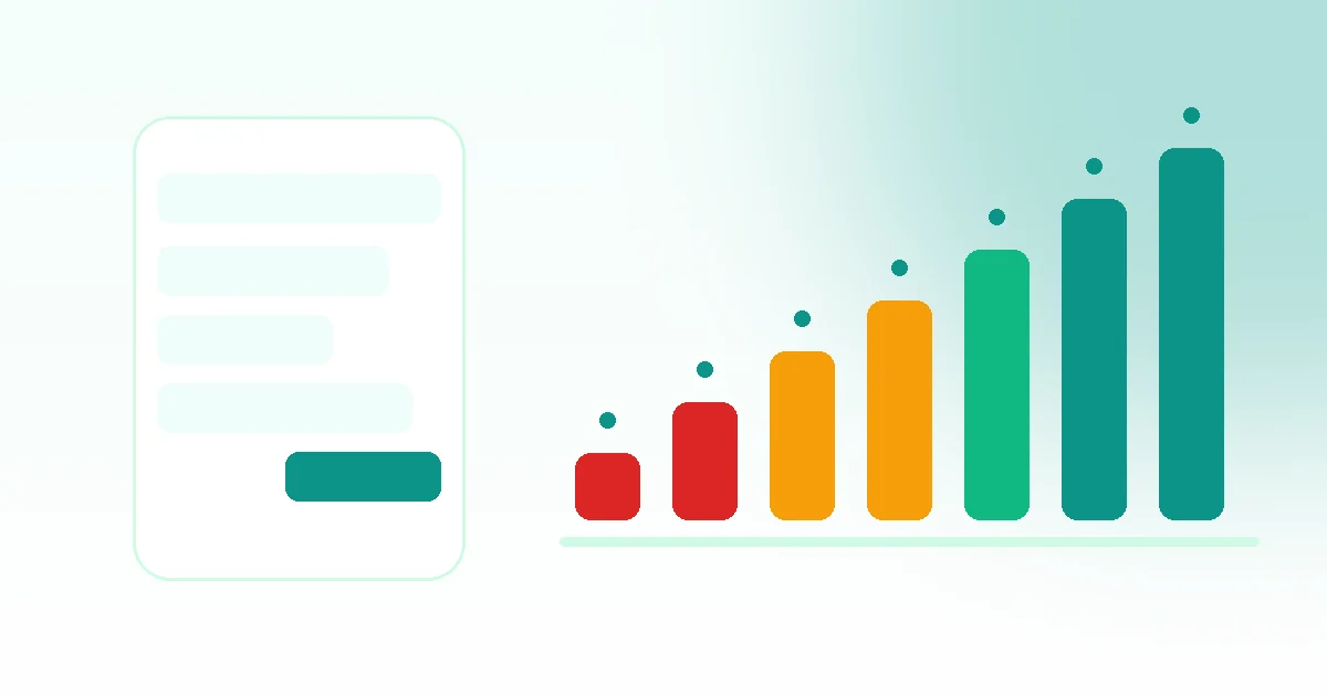 A messaging dashboard beside a rising health meter shifting from red through amber to green, representing WhatsApp phone number quality rating recovery